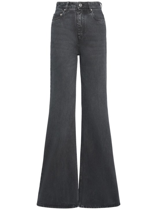 AMI Paris: Jeans anchos de algodón - Negro - women_0 | Luisa Via Roma