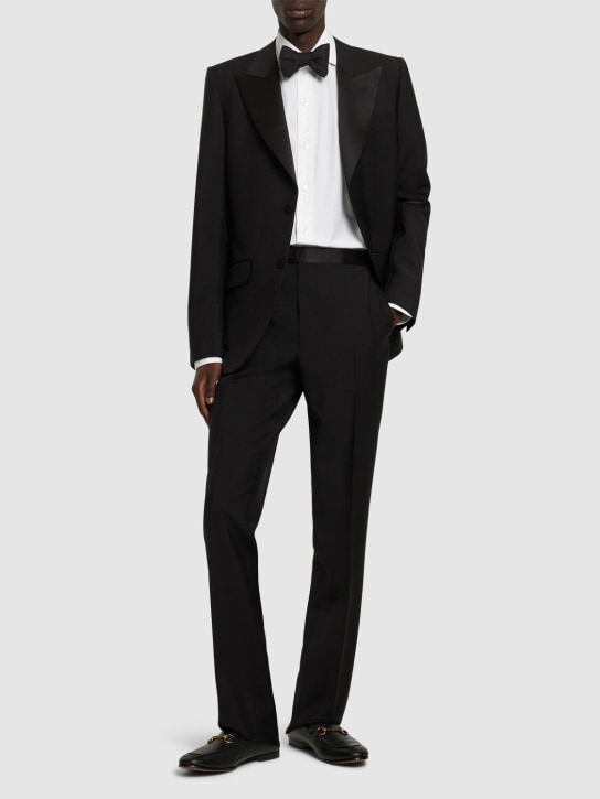 Gucci: Mohair & wool heritage tuxedo - Black - men_1 | Luisa Via Roma