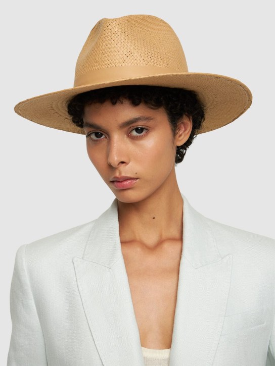 Janessa Leone: Simone packable fedora hat - Sand - women_1 | Luisa Via Roma