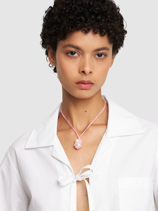 Timeless Pearly: Pearl & cotton necklace - women_1 | Luisa Via Roma