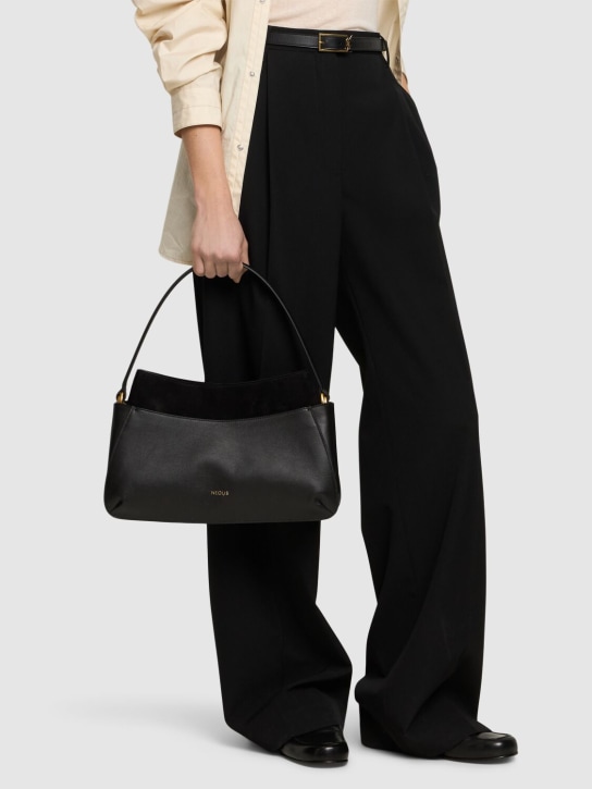 Neous: Erid leather & suede shoulder bag - Siyah - women_1 | Luisa Via Roma