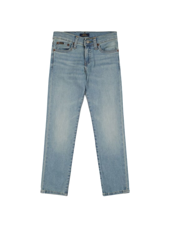 Polo Ralph Lauren: Washed stretch cotton denim jeans - Açık Mavi - kids-boys_0 | Luisa Via Roma
