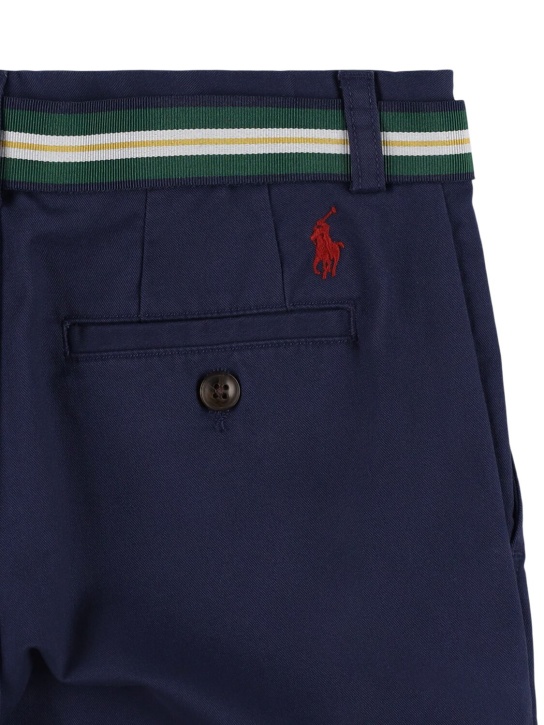 Polo Ralph Lauren: Shorts in twill di cotone stretch - Blu Scuro - kids-boys_1 | Luisa Via Roma
