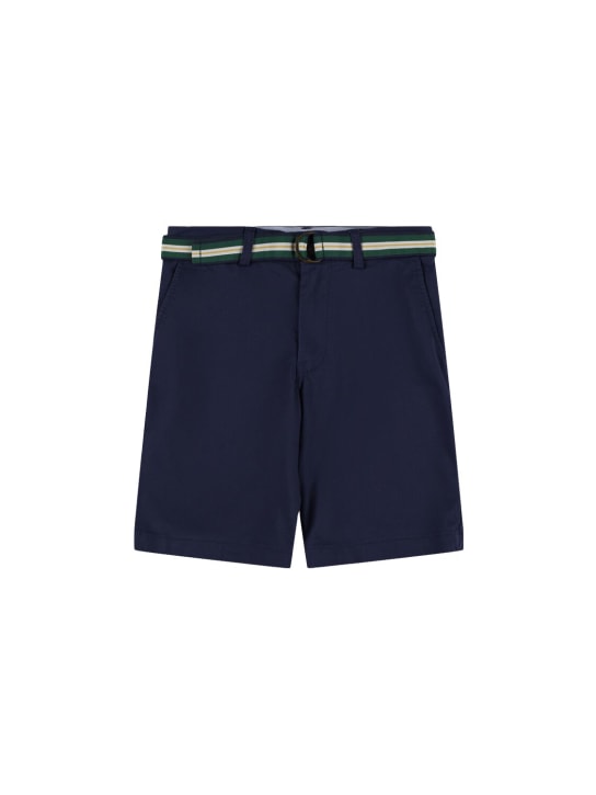 Ralph Lauren: Stretch cotton twill shorts - Dark Blue - kids-boys_0 | Luisa Via Roma