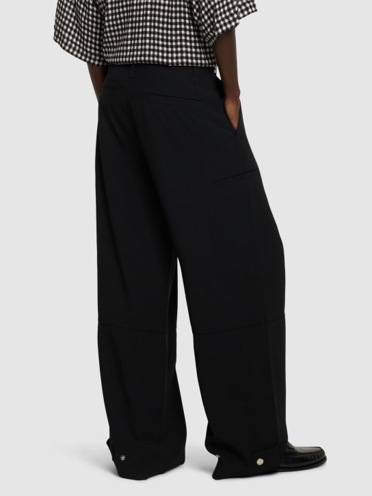 AMI Paris: Viscose blend cargo pants - Black - men_2 | Luisa Via Roma