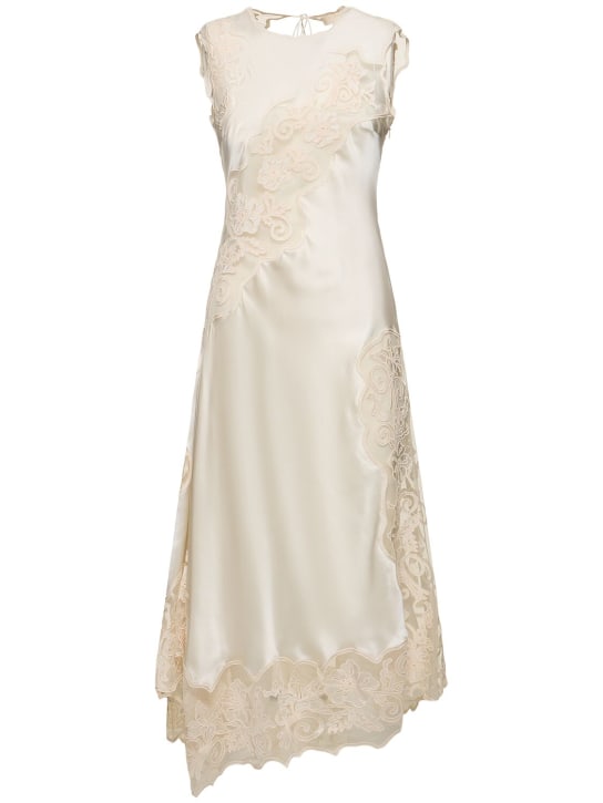 Ulla Johnson: Kaia silk & lace midi dress - White - women_0 | Luisa Via Roma