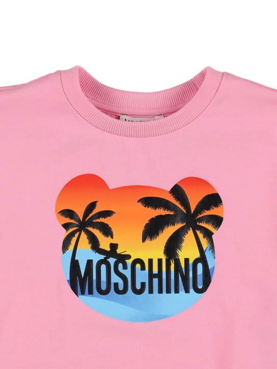 Moschino: Cotton jersey cropped t-shirt - Sweet Pink - kids-girls_1 | Luisa Via Roma