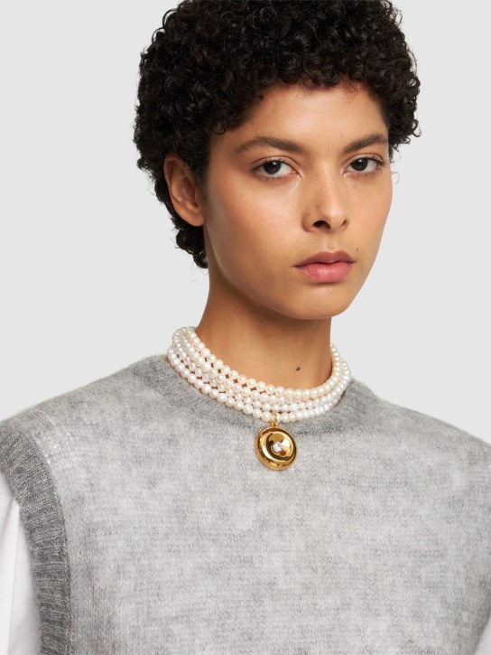 Timeless Pearly: Pearl & crystal necklace - women_1 | Luisa Via Roma