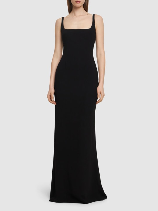 16arlington: Electra crepe gown - Black - women_1 | Luisa Via Roma
