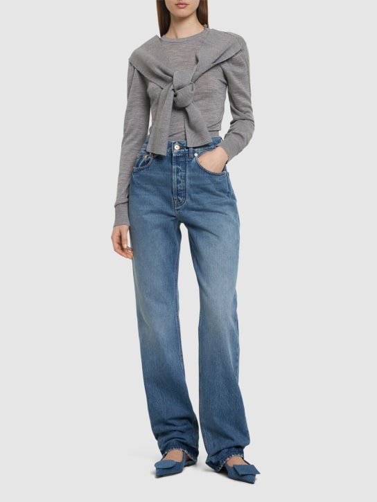 Jacquemus: Jeans de cintura alta - Azul - women_1 | Luisa Via Roma