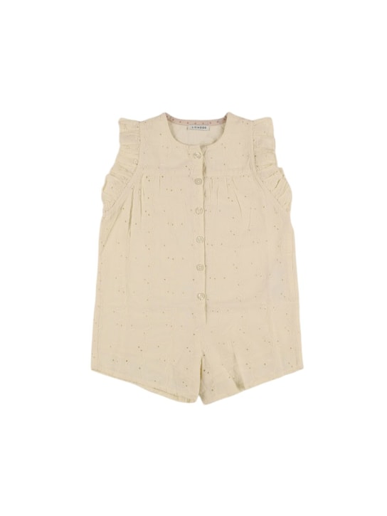 Liewood: Organic cotton jumpsuit - Cream - kids-girls_0 | Luisa Via Roma