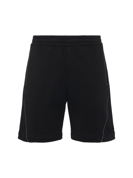 Alexander McQueen: 棉质运动短裤 - 黑色 - men_0 | Luisa Via Roma