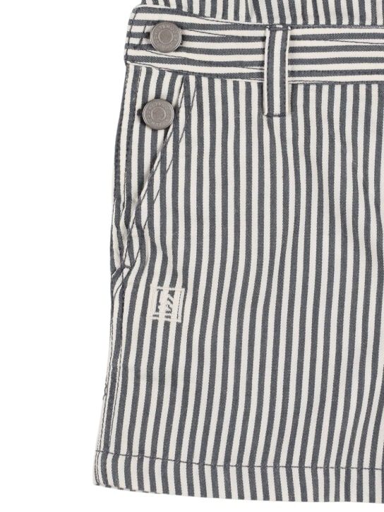 Liewood: Striped organic cotton overalls - Cream/Navy - kids-girls_1 | Luisa Via Roma