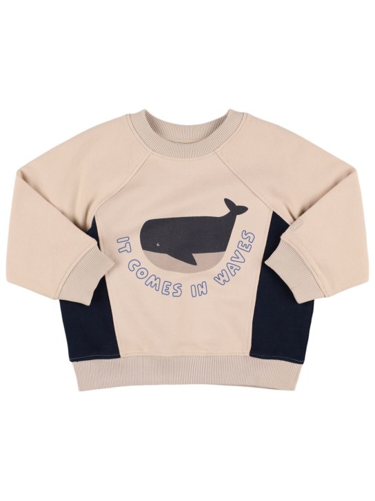 Liewood: Oversize printed cotton sweatshirt - Off White - kids-boys_0 | Luisa Via Roma