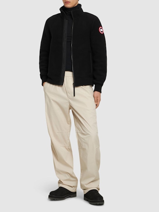 Canada Goose: Lawson wool blend jacket - Black - men_1 | Luisa Via Roma