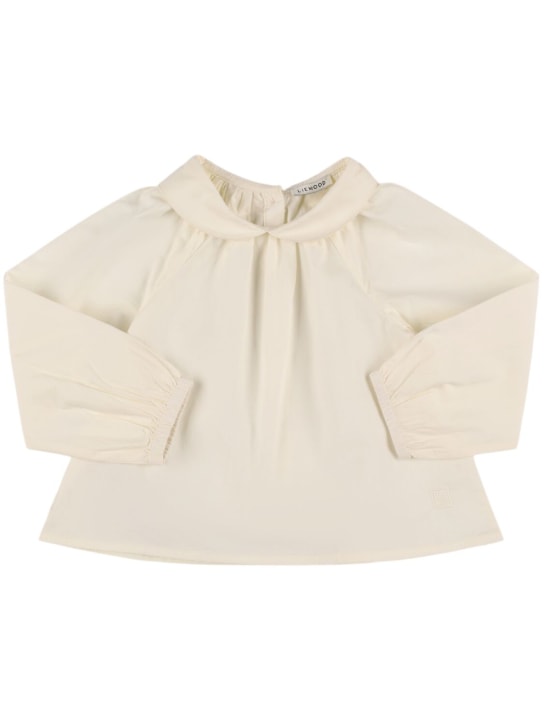 Liewood: Organic cotton shirt - Cream - kids-girls_0 | Luisa Via Roma