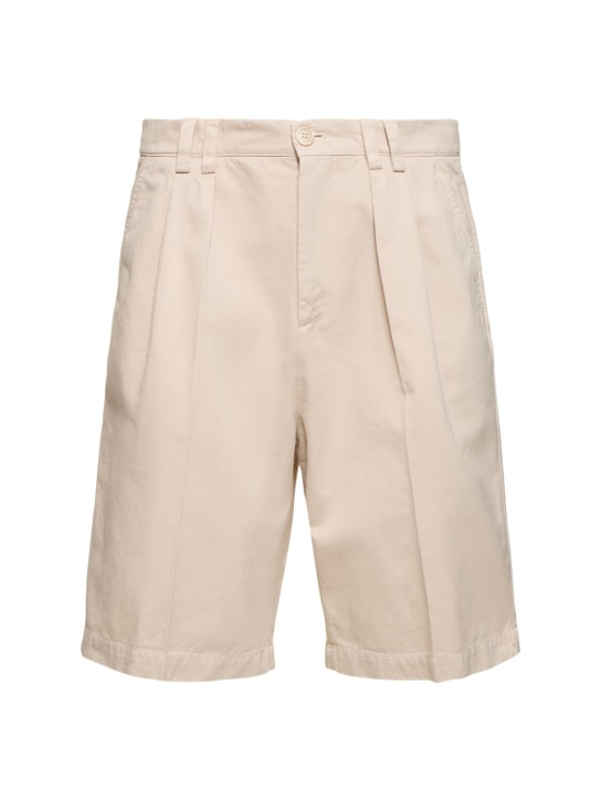 Brunello Cucinelli: Dyed cotton shorts - Light Beige - men_0 | Luisa Via Roma