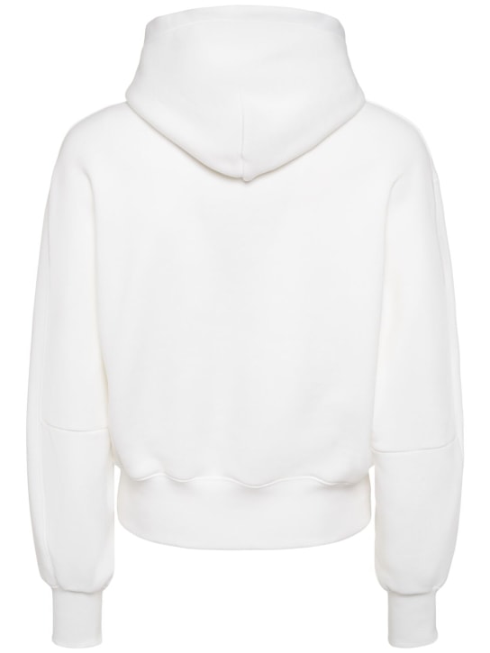 Alexander McQueen: Sweat-shirt en coton à capuche Kimono - Blanc Optique - men_1 | Luisa Via Roma