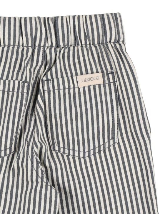 Liewood: Organic cotton straight leg pants - Navy/White - kids-girls_1 | Luisa Via Roma