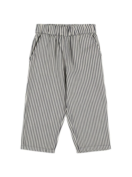 Liewood: Organic cotton straight leg pants - Navy/White - kids-girls_0 | Luisa Via Roma