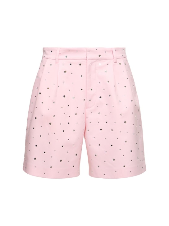 Giuseppe Di Morabito: Embellished cotton blend shorts - Pembe - women_0 | Luisa Via Roma