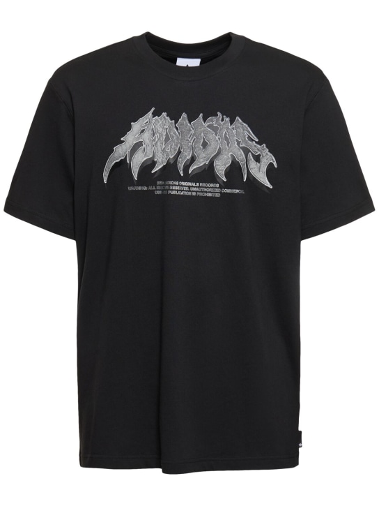 adidas Originals: Camiseta de algodón - Negro - men_0 | Luisa Via Roma