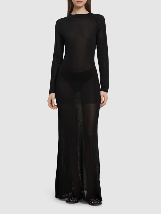 Khaite: Valera viscose long dress - Black - women_1 | Luisa Via Roma