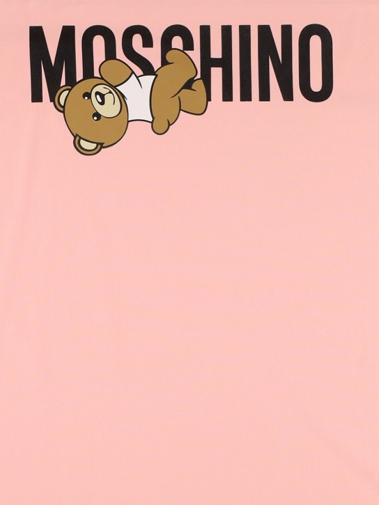 Moschino: 双面棉质平纹针织毯子 - 粉色 - kids-girls_1 | Luisa Via Roma