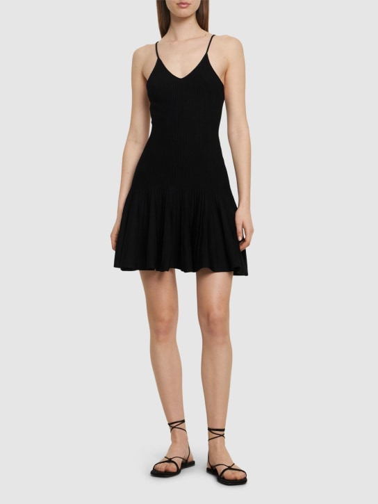 Khaite: Alizee viscose blend mini dress - Black - women_1 | Luisa Via Roma