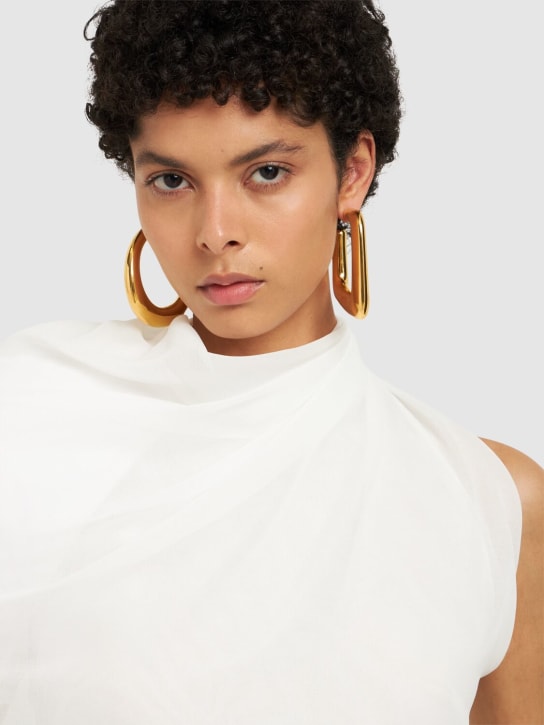 Jacquemus: Les Grandes Creoles Ovalo earrings - women_1 | Luisa Via Roma