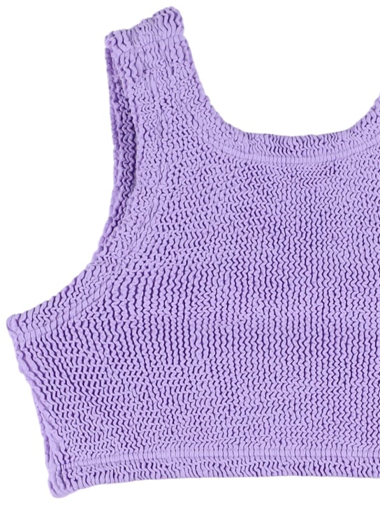 Hunza G: Seersucker bikini set w/ ruffles - Light Purple - kids-girls_1 | Luisa Via Roma