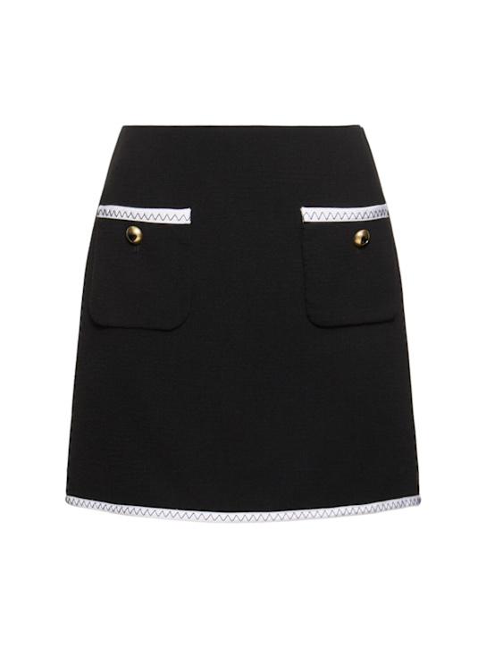 Moschino: Viscose crepe mini skirt - women_0 | Luisa Via Roma