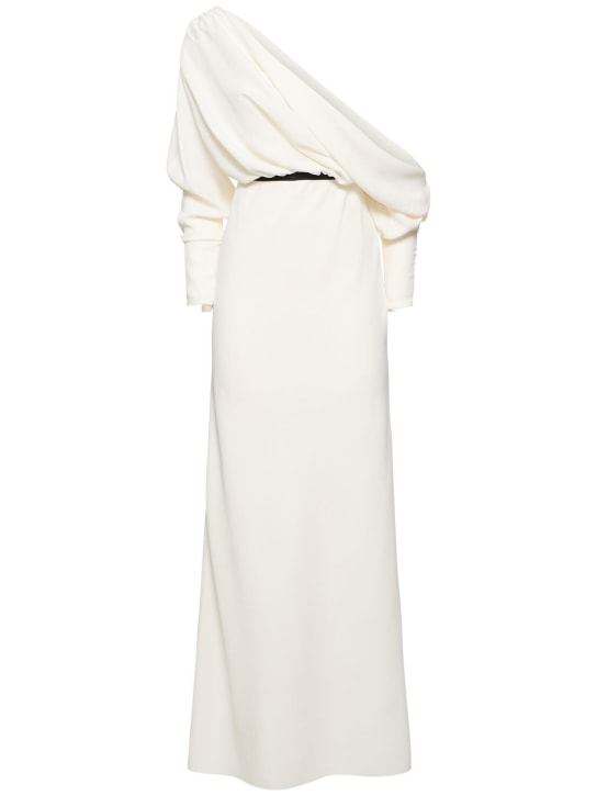 Giambattista Valli: Robe longue en crêpe - Blanc - women_0 | Luisa Via Roma