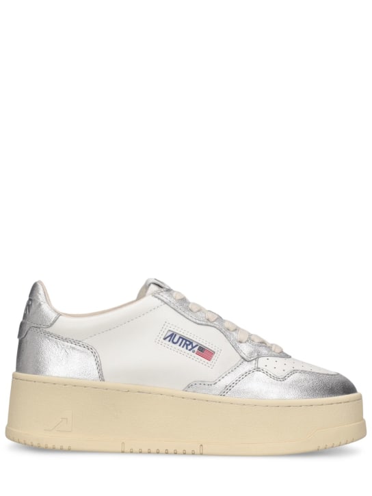 Autry: Platform low sneakers - White/Silver - women_0 | Luisa Via Roma