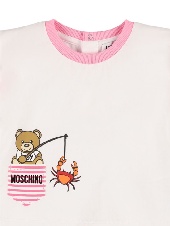 Moschino: コットンジャージーTシャツ＆スカート - スイートピンク - kids-girls_1 | Luisa Via Roma