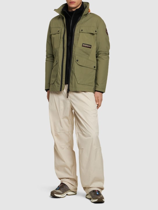 Napapijri: A-Tepees casual cotton zip jacket - Green Lichen - men_1 | Luisa Via Roma