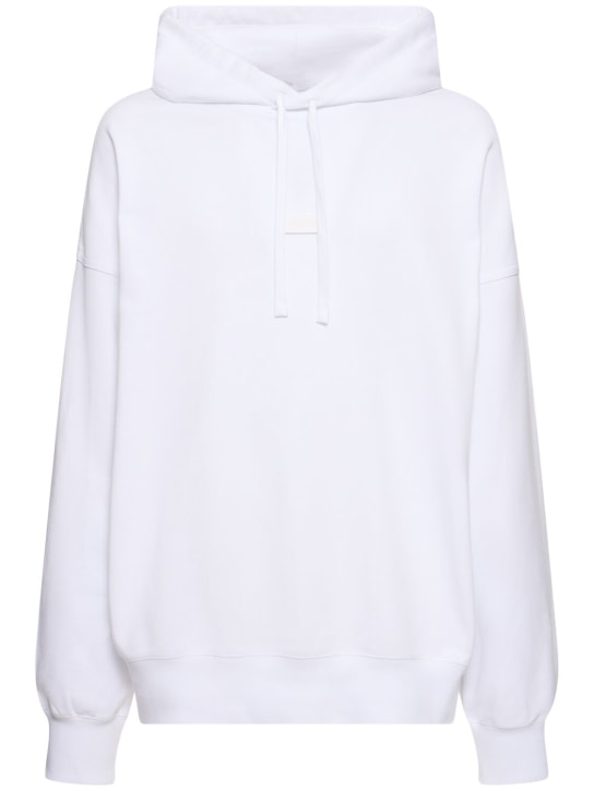 Gucci: Sudadera de jersey de algodón con capucha - Blanco - men_0 | Luisa Via Roma