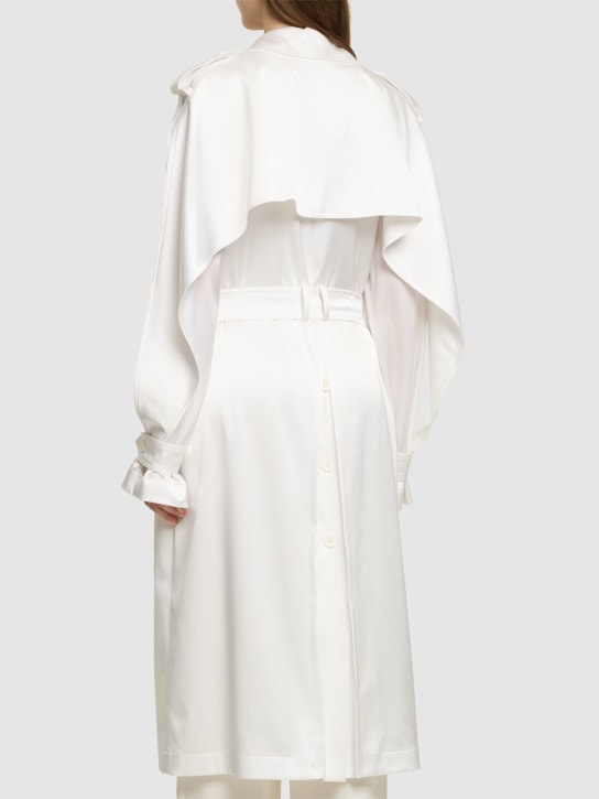 Alexandre Vauthier: Belted satin trench coat - White - women_2 | Luisa Via Roma