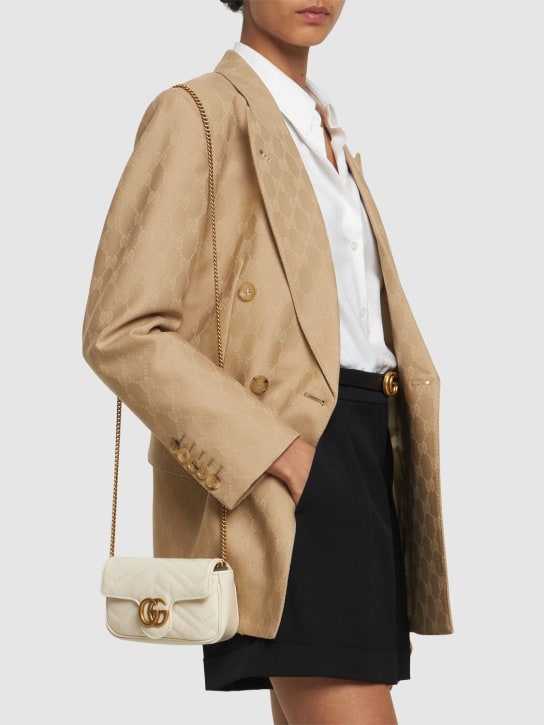 Gucci: Supermini GG Marmont leather bag - Mystic White - women_1 | Luisa Via Roma