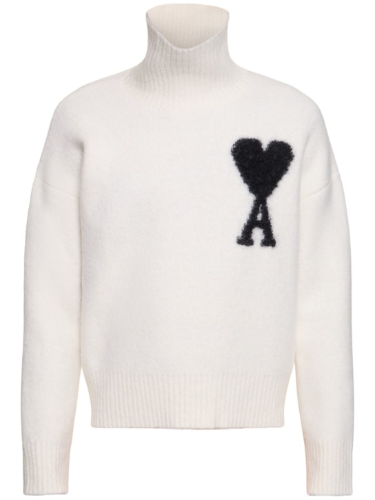 AMI Paris: ADC hairy alpaca blend knit sweater - men_0 | Luisa Via Roma