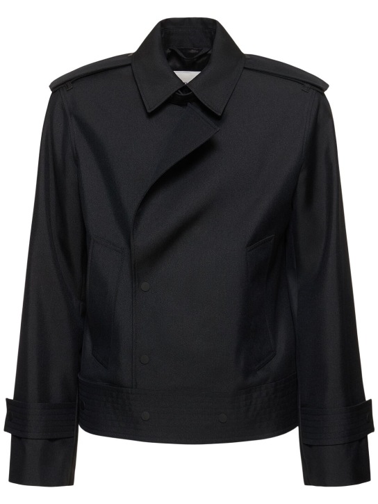 Burberry: Silk bomber jacket - Black - men_0 | Luisa Via Roma