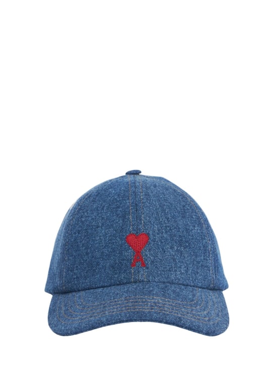 AMI Paris: ADC embroidery baseball cap - Used Blue - women_0 | Luisa Via Roma