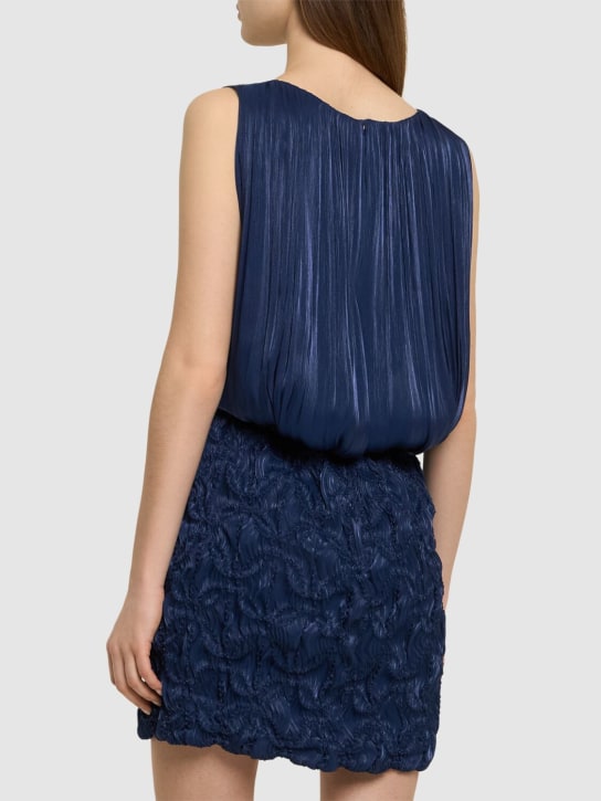 Costarellos: Tamiris lurex georgette mini dress - women_2 | Luisa Via Roma