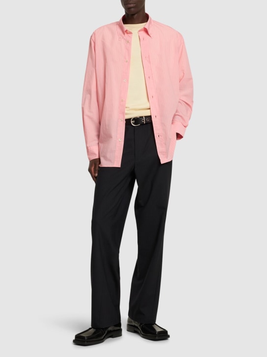SUNFLOWER: Cotton blend button down shirt - Pink - men_1 | Luisa Via Roma