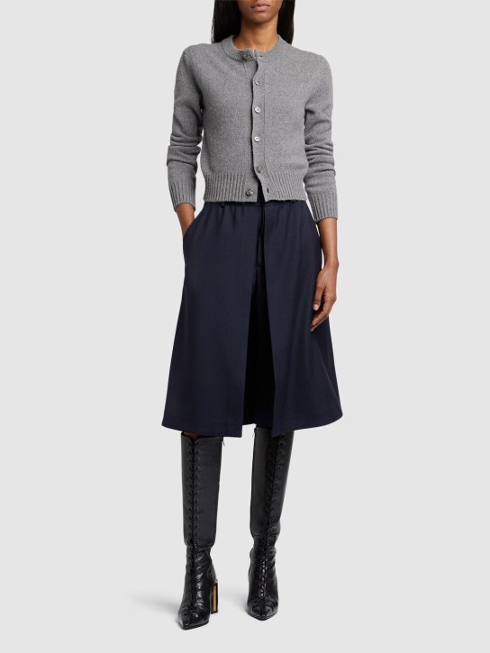 AMI Paris: Cashmere & wool cardigan - Grey - women_1 | Luisa Via Roma