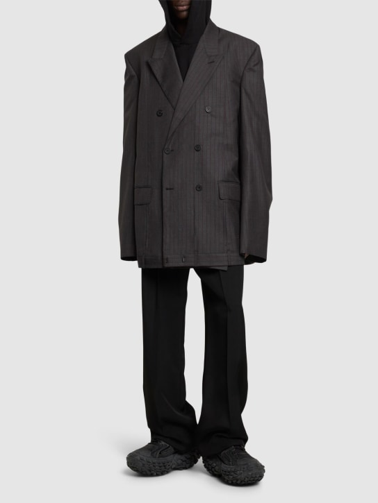 Balenciaga: Tailored wool blazer - Grey - men_1 | Luisa Via Roma