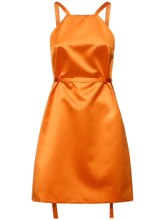 Patou: Satin duchesse halter neck mini dress - Turuncu - women_0 | Luisa Via Roma
