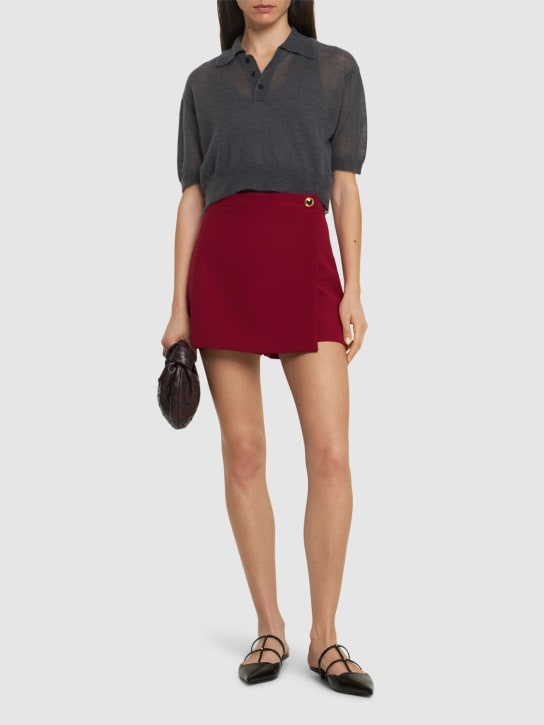 Moschino: Stretch crepe wrap mini skirt - women_1 | Luisa Via Roma