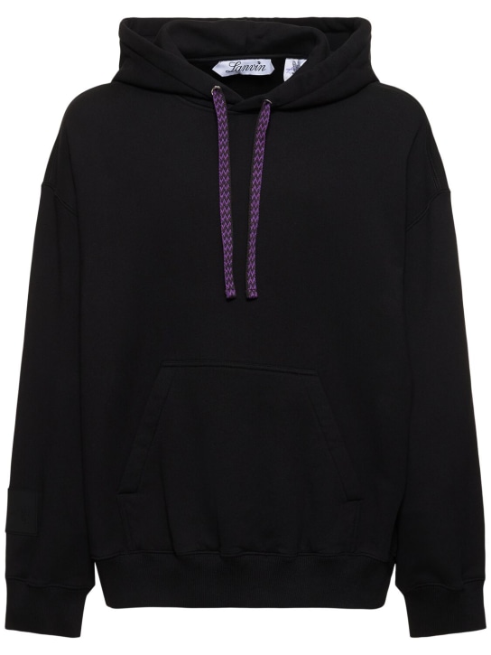 Lanvin: Curb sweatshirt hoodie - Black - men_0 | Luisa Via Roma
