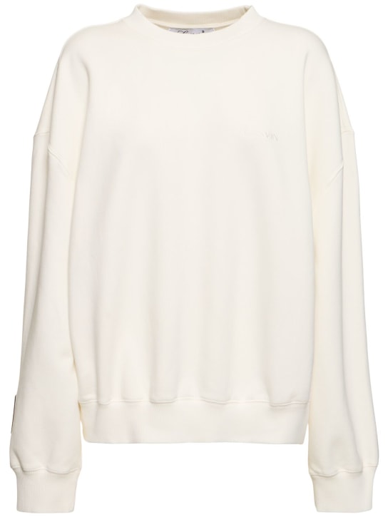 Lanvin: Printed long sleeve t-shirt - Beyaz - women_0 | Luisa Via Roma